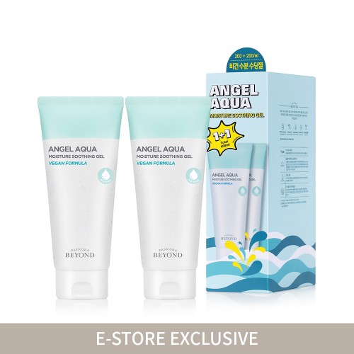 BEYOND Angel Aqua Moisture Soothing Gel (1+1) [200ml + 200ml] - Moisturizing & Soothing Gel Formulated with Hyaluronic Acid & Vegan Formula